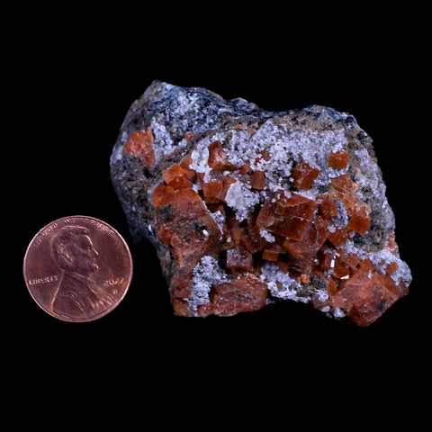 1.7" Dark Orange Chabazite Zeolite Mineral Specimen Er Rachidia Province, Morocco - Fossil Age Minerals