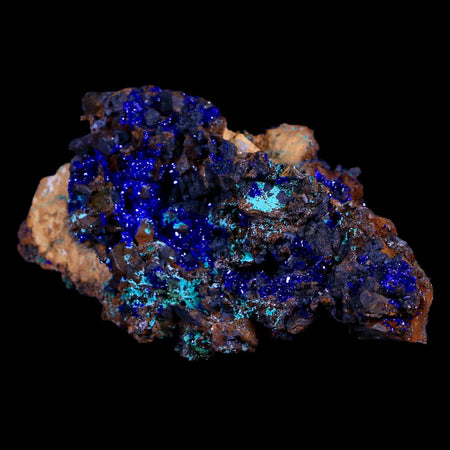 2.6" Sparkly Azurite Crystals, Malachite Mineral Specimen Tiznit Morocco