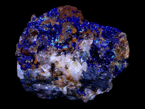 2.3" Sparkly Azurite Crystals On Quartz Crystal Mineral Specimen Tiznit Morocco - Fossil Age Minerals