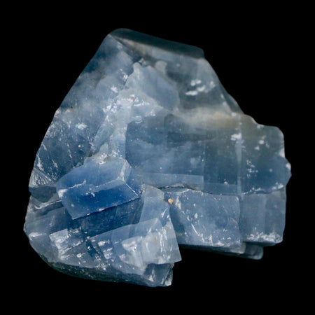 2.1" Natural Rough Ice Blue Calcite Crystal Mineral Specimen Nuevo Leon Mexico