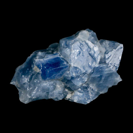 2.5" Natural Rough Ice Blue Calcite Crystal Mineral Specimen Nuevo Leon Mexico