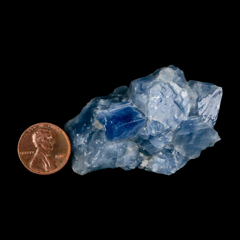 2.5" Natural Rough Ice Blue Calcite Crystal Mineral Specimen Nuevo Leon Mexico - Fossil Age Minerals