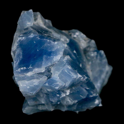 2.5" Natural Rough Ice Blue Calcite Crystal Mineral Specimen Nuevo Leon Mexico - Fossil Age Minerals