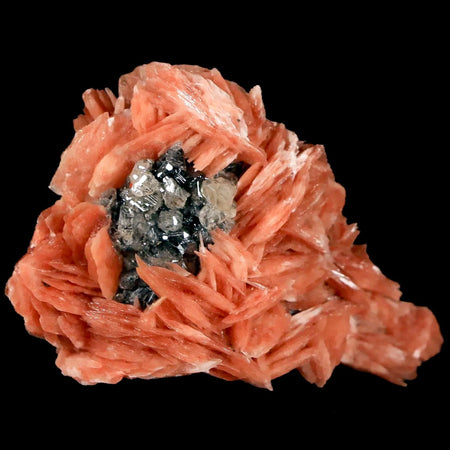 2.2" Light Orange Barite Blades, Cerussite Crystals, Galena Crystal Mineral Morocco