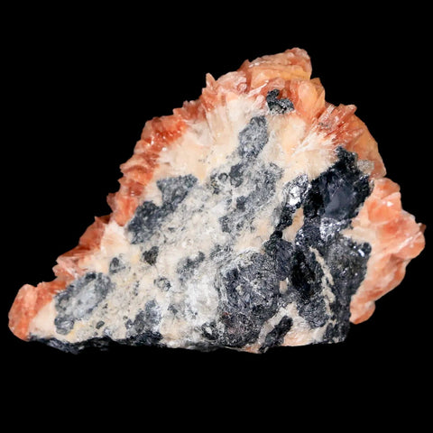 2.2" Light Orange Barite Blades, Cerussite Crystals, Galena Crystal Mineral Morocco - Fossil Age Minerals
