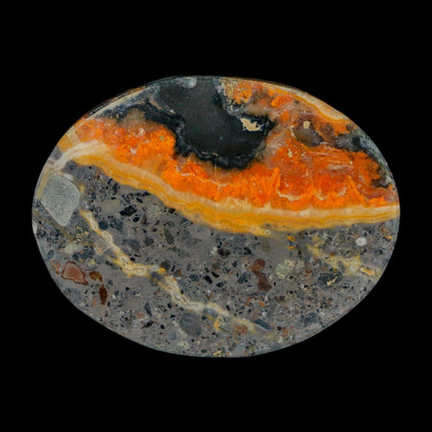 1.8" Bumblebee Jasper Natural Polished Mineral Palm Stone Java Indonesia