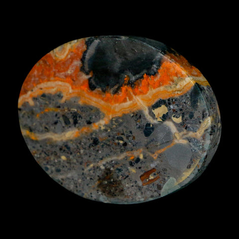 1.8" Bumblebee Jasper Natural Polished Mineral Palm Stone Java Indonesia