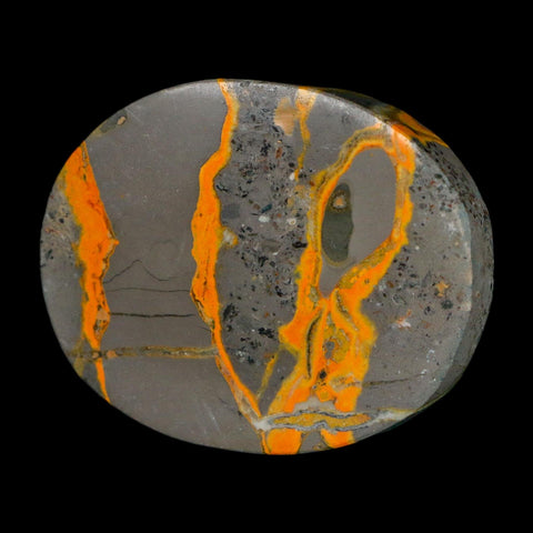 1.8" Bumblebee Jasper Natural Polished Mineral Palm Stone Java Indonesia
