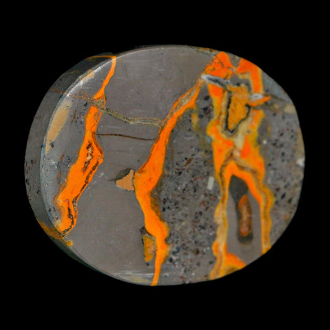1.8" Bumblebee Jasper Natural Polished Mineral Palm Stone Java Indonesia