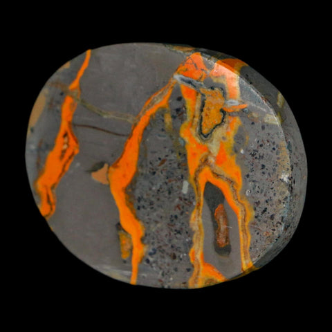 1.8" Bumblebee Jasper Natural Polished Mineral Palm Stone Java Indonesia