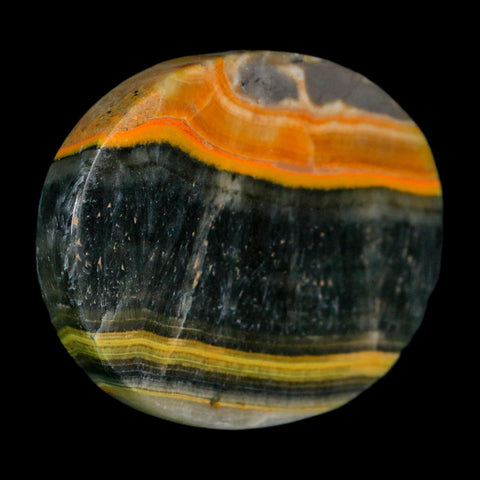1.8" Bumblebee Jasper Natural Polished Mineral Palm Stone Java Indonesia