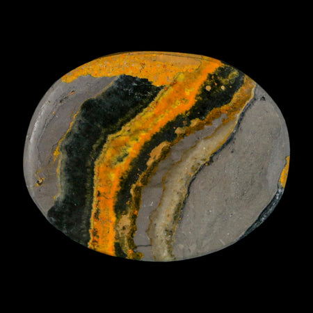 1.8" Bumblebee Jasper Natural Polished Mineral Palm Stone Java Indonesia