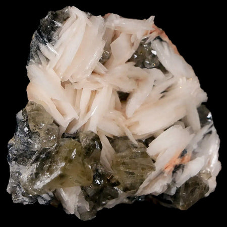 1.8" White Barite Blades, Cerussite Crystals, Galena Crystal Mineral Mabladen Morocco