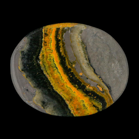 1.8" Bumblebee Jasper Natural Polished Mineral Palm Stone Java Indonesia