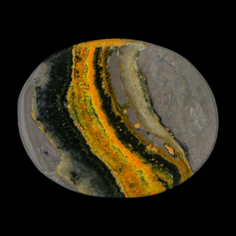 1.8" Bumblebee Jasper Natural Polished Mineral Palm Stone Java Indonesia