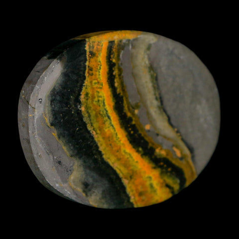 1.8" Bumblebee Jasper Natural Polished Mineral Palm Stone Java Indonesia