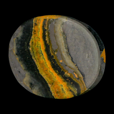 1.8" Bumblebee Jasper Natural Polished Mineral Palm Stone Java Indonesia