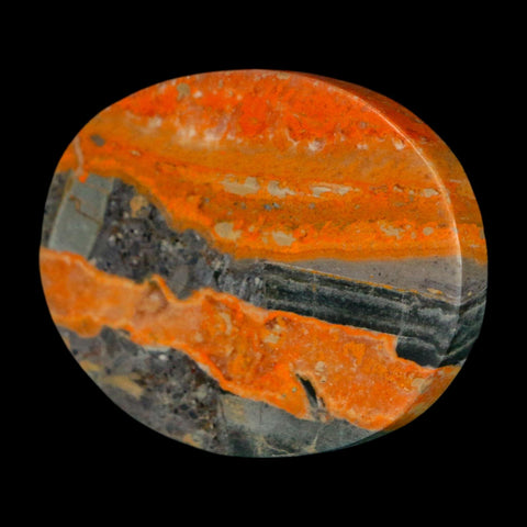 1.8" Bumblebee Jasper Natural Polished Mineral Palm Stone Java Indonesia