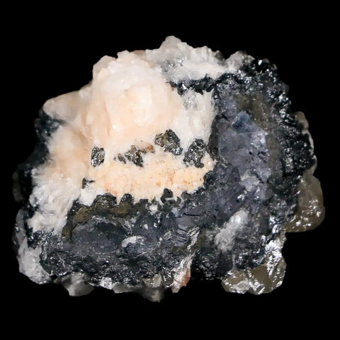 1.4" White Barite Blades, Cerussite Crystals, Galena Crystal Mineral Mabladen Morocco - Fossil Age Minerals