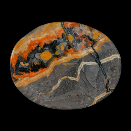 1.9" Bumblebee Jasper Natural Polished Mineral Palm Stone Java Indonesia