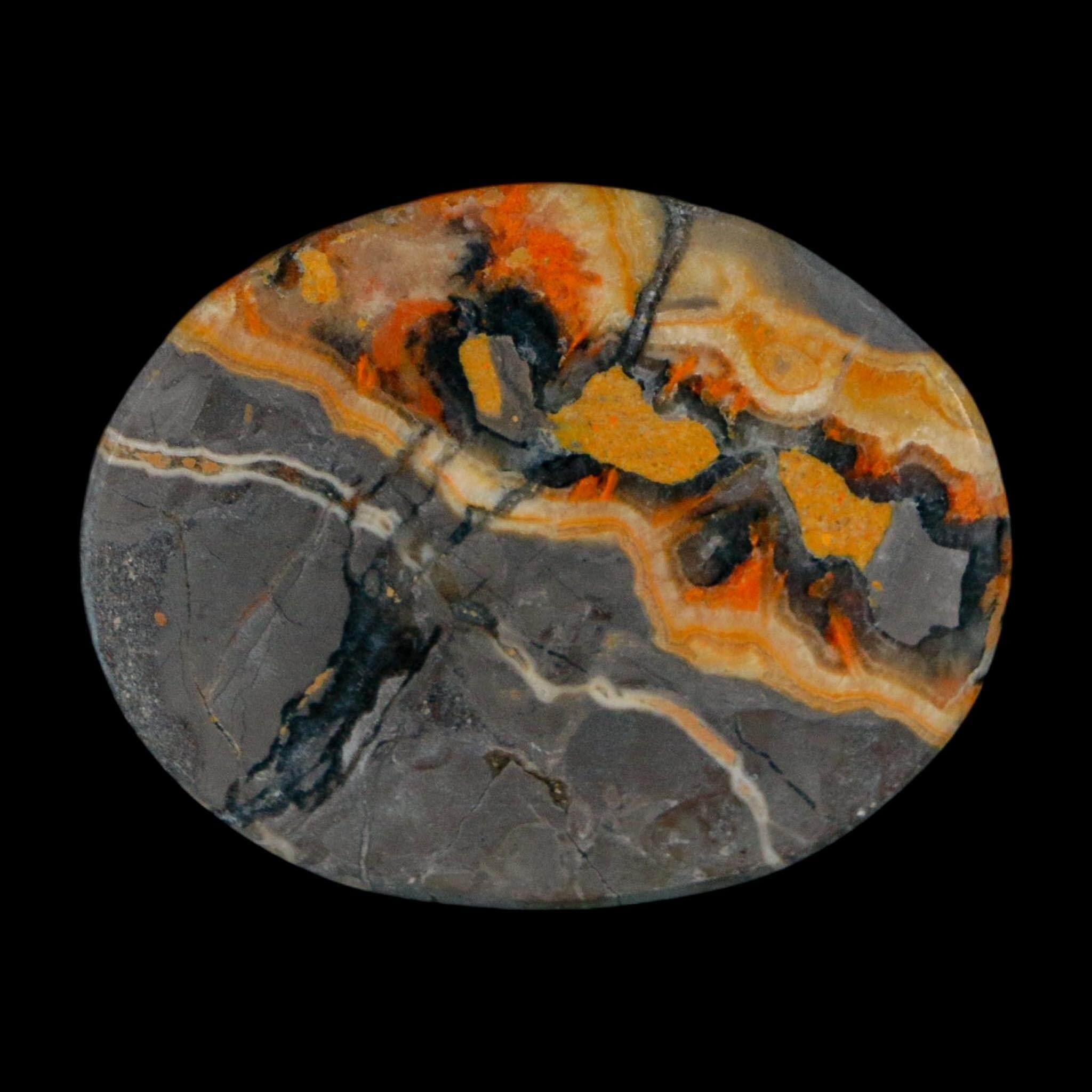 1.9" Bumblebee Jasper Natural Polished Mineral Palm Stone Java Indonesia - Fossil Age Minerals