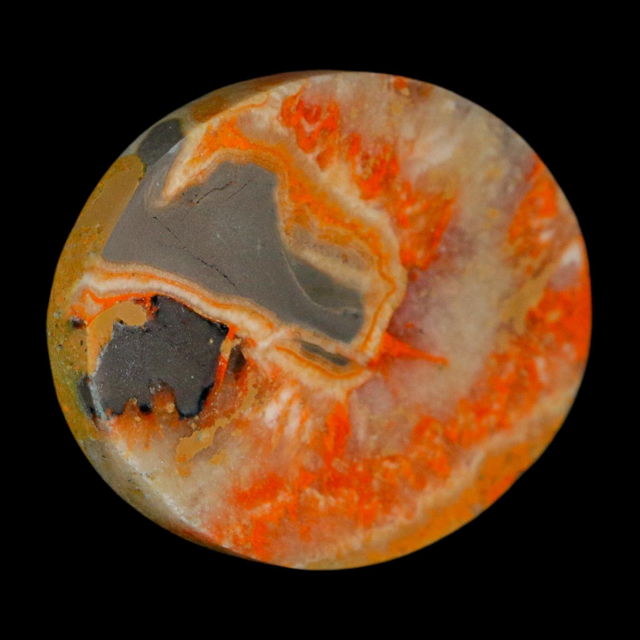1.9" Bumblebee Jasper Natural Polished Mineral Palm Stone Java Indonesia - Fossil Age Minerals
