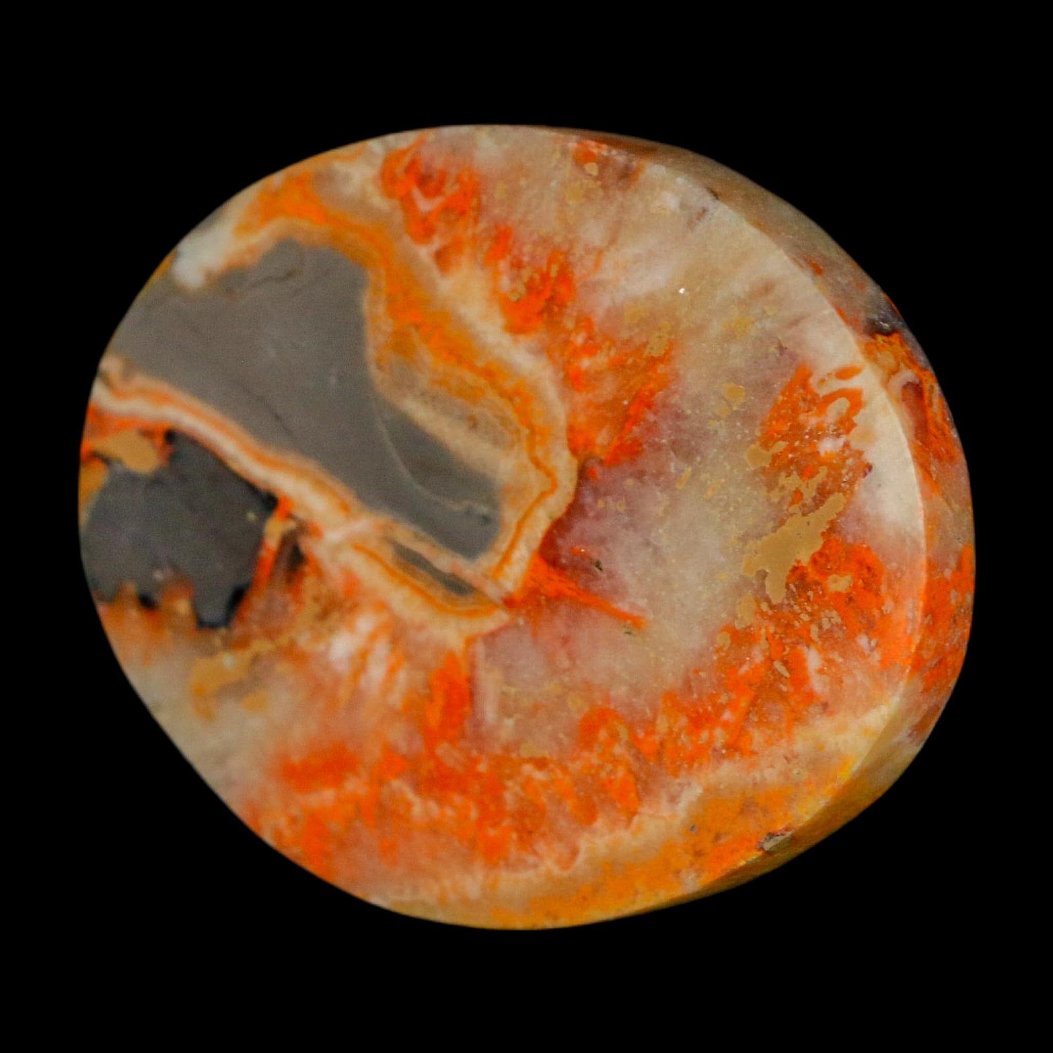 1.9" Bumblebee Jasper Natural Polished Mineral Palm Stone Java Indonesia - Fossil Age Minerals
