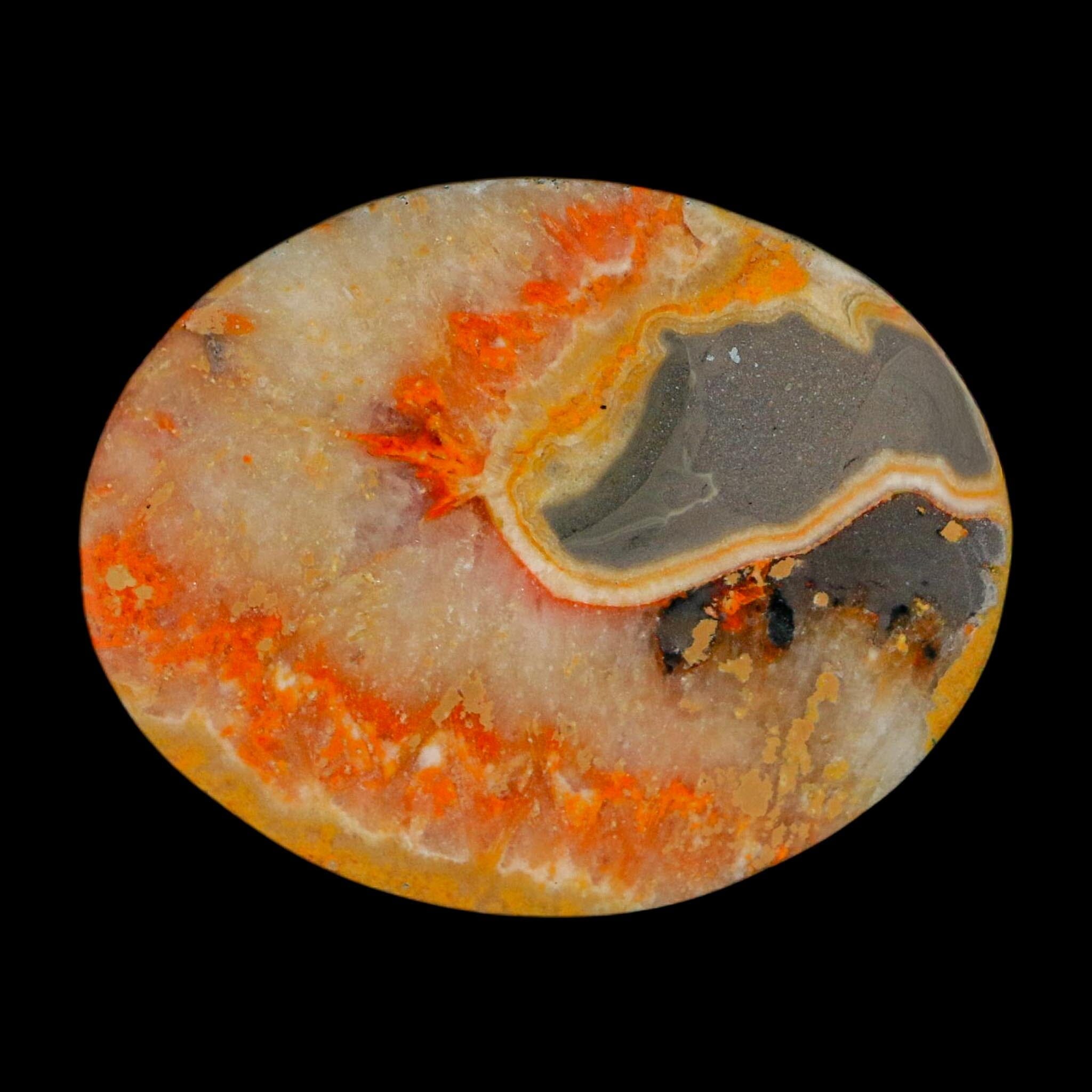 1.9" Bumblebee Jasper Natural Polished Mineral Palm Stone Java Indonesia - Fossil Age Minerals