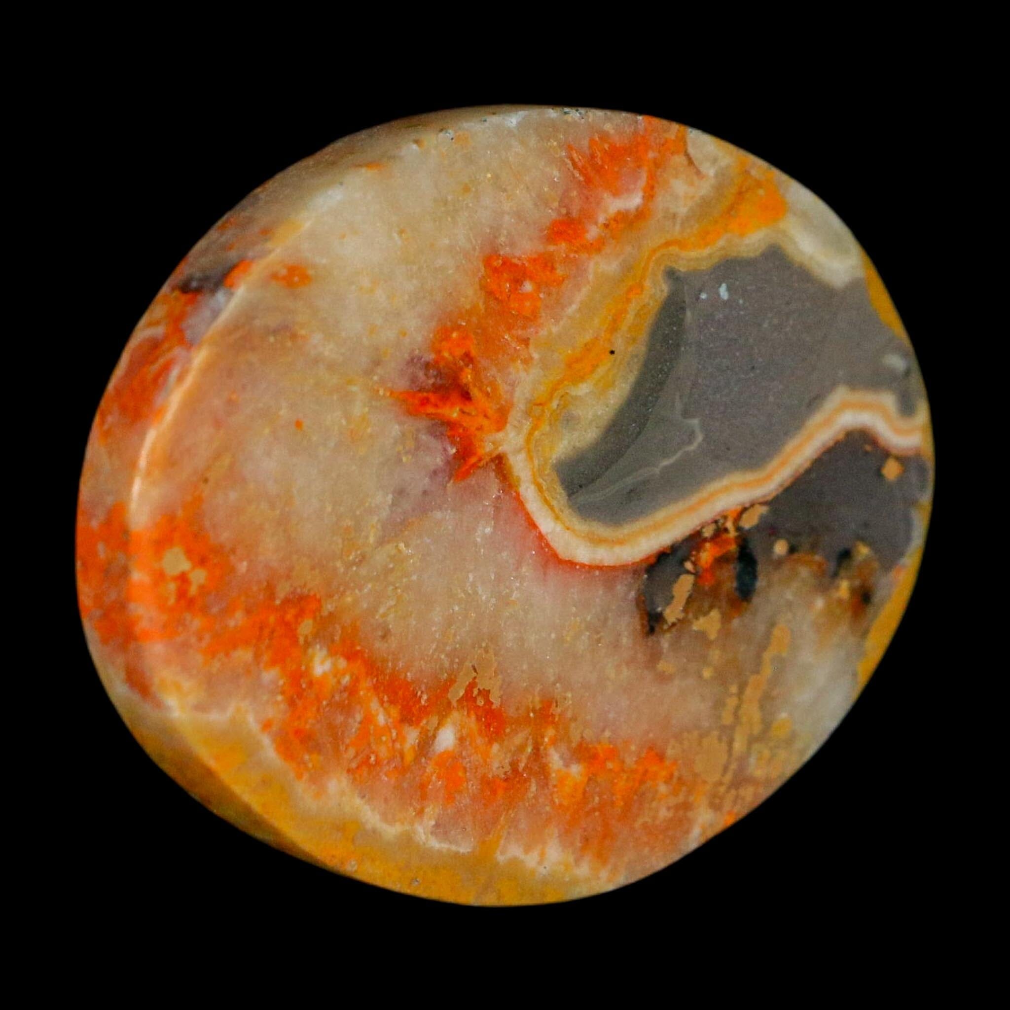 1.9" Bumblebee Jasper Natural Polished Mineral Palm Stone Java Indonesia - Fossil Age Minerals