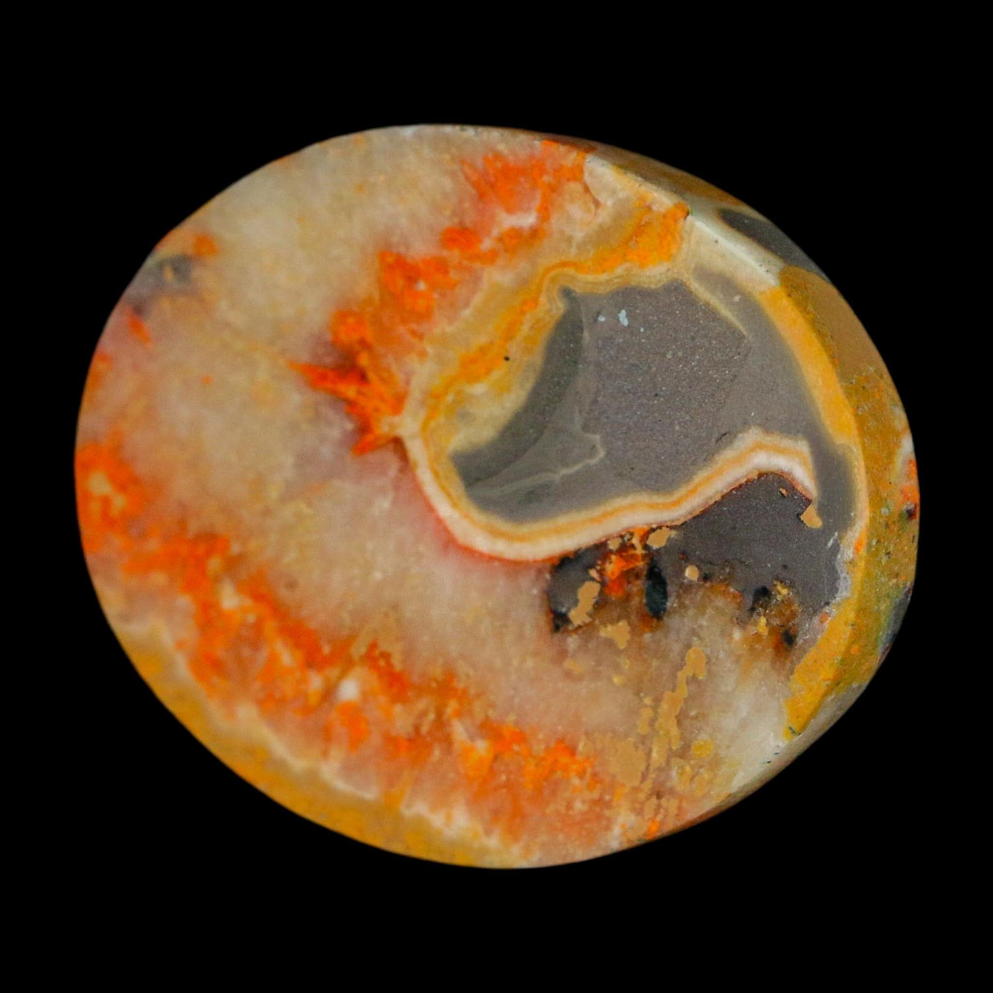 1.9" Bumblebee Jasper Natural Polished Mineral Palm Stone Java Indonesia - Fossil Age Minerals