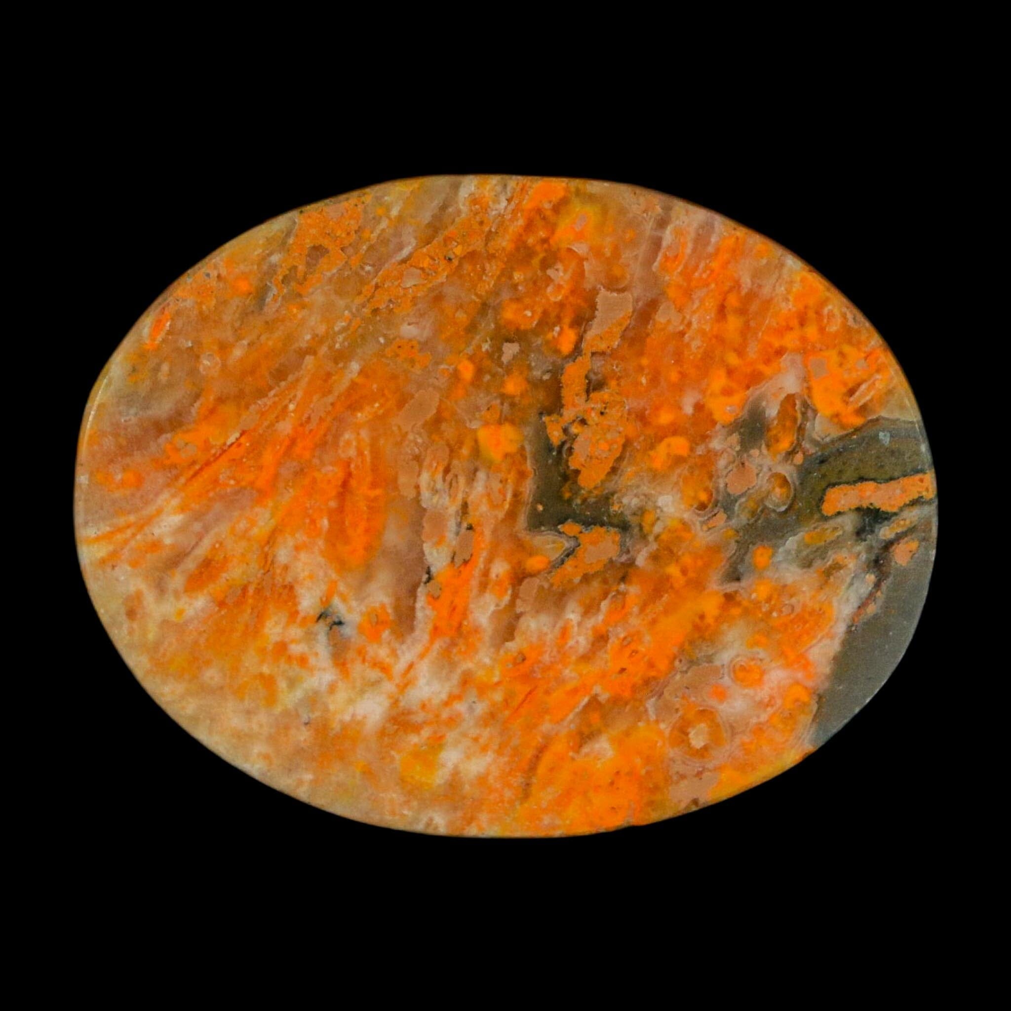 1.9" Bumblebee Jasper Natural Polished Mineral Palm Stone Java Indonesia - Fossil Age Minerals