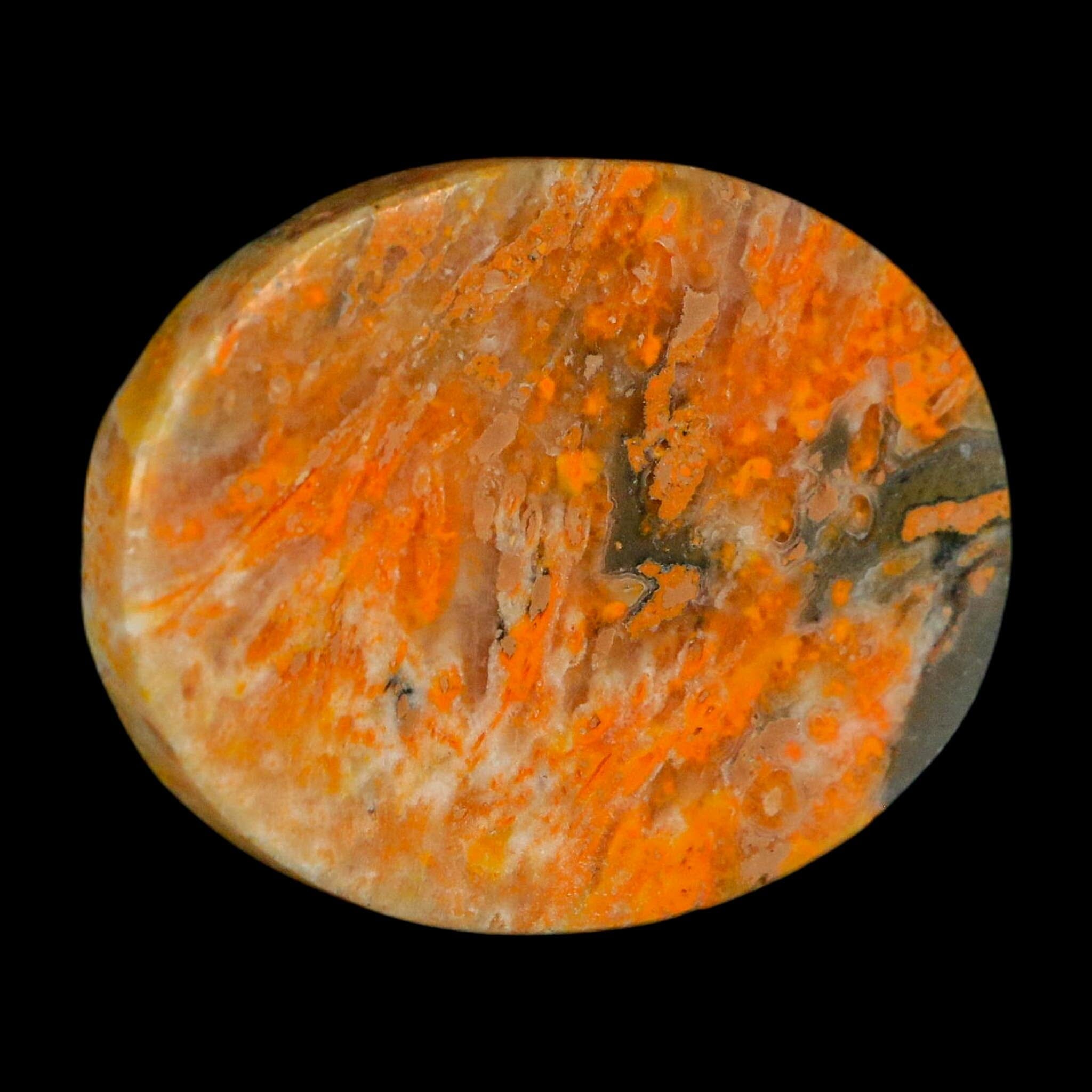 1.9" Bumblebee Jasper Natural Polished Mineral Palm Stone Java Indonesia - Fossil Age Minerals