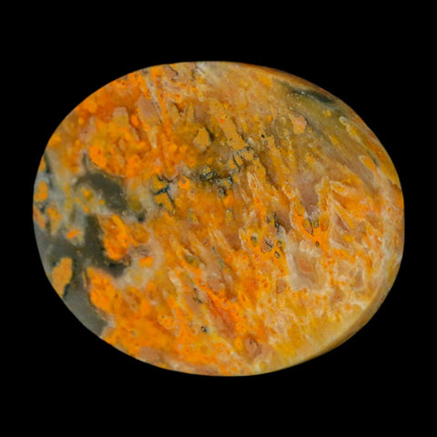 1.9" Bumblebee Jasper Natural Polished Mineral Palm Stone Java Indonesia