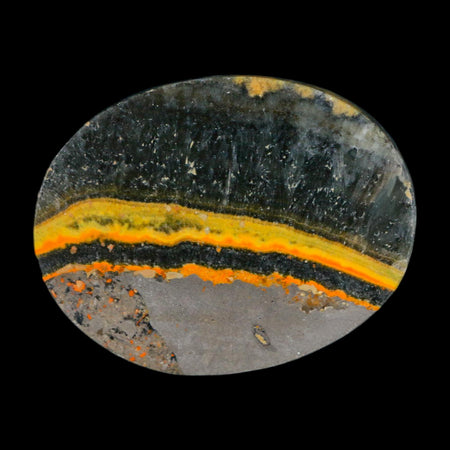 1.9" Bumblebee Jasper Natural Polished Mineral Palm Stone Java Indonesia