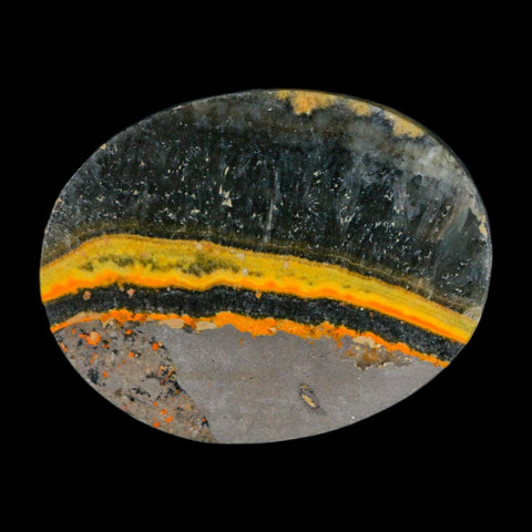 1.9" Bumblebee Jasper Natural Polished Mineral Palm Stone Java Indonesia