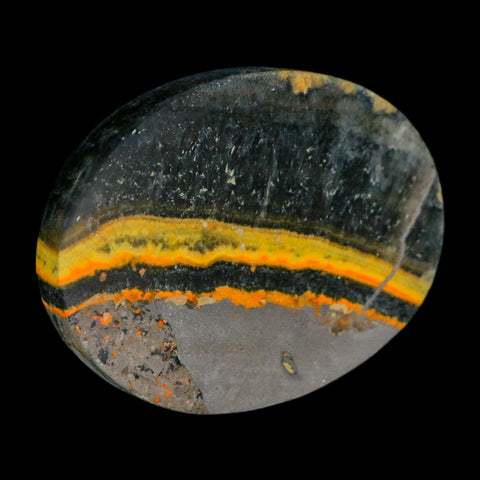 1.9" Bumblebee Jasper Natural Polished Mineral Palm Stone Java Indonesia