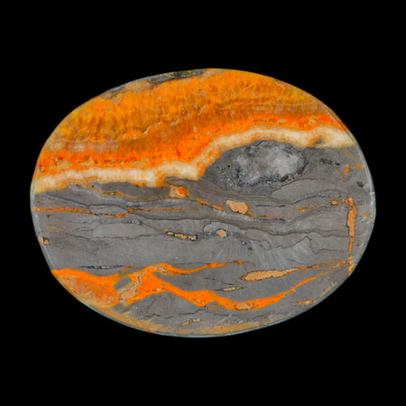 1.9" Bumblebee Jasper Natural Polished Mineral Palm Stone Java Indonesia