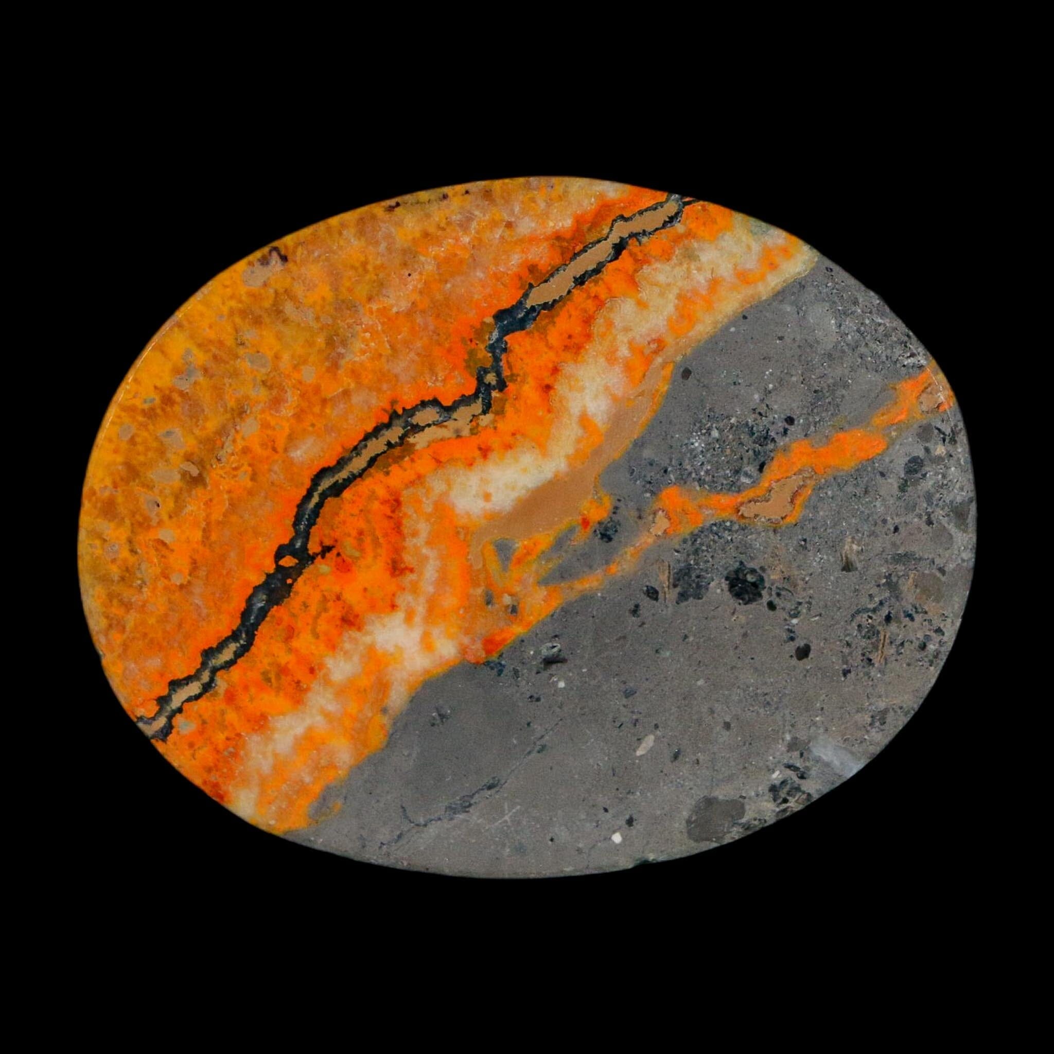 1.8" Bumblebee Jasper Natural Polished Mineral Palm Stone Java Indonesia - Fossil Age Minerals