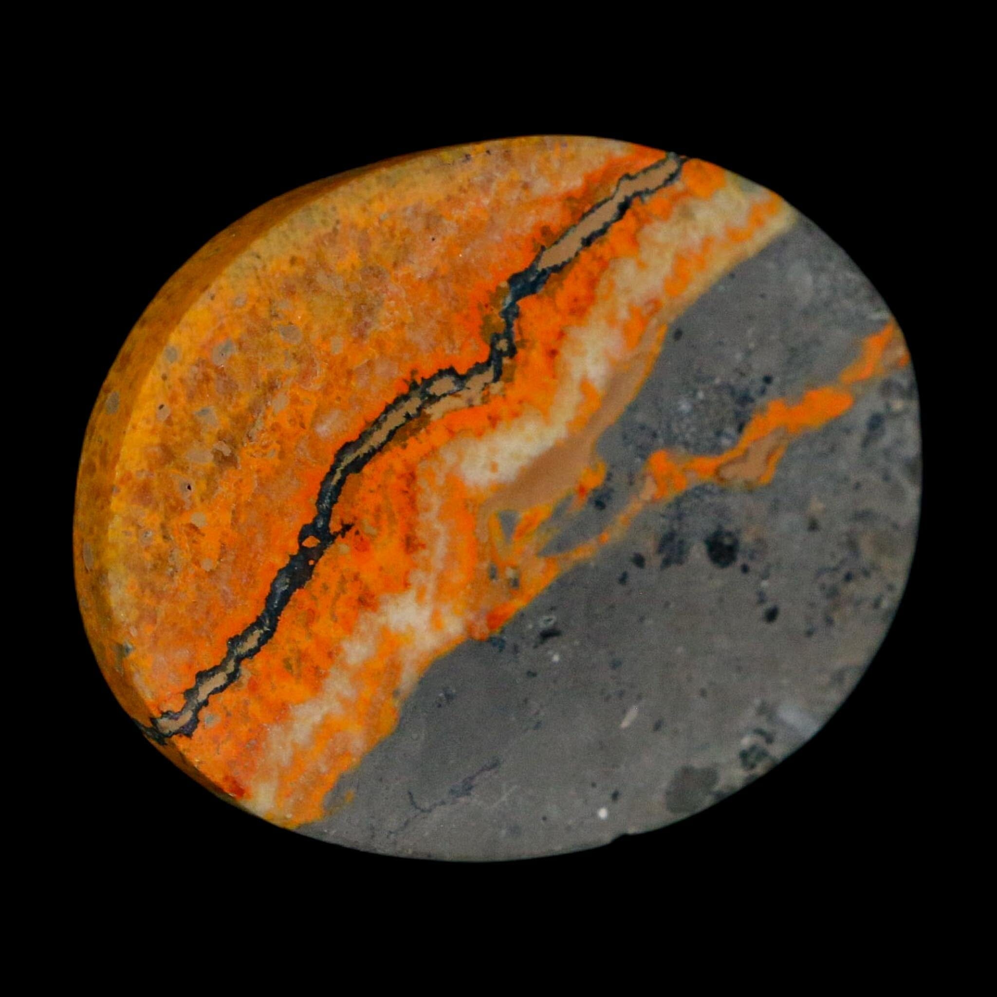 1.8" Bumblebee Jasper Natural Polished Mineral Palm Stone Java Indonesia - Fossil Age Minerals