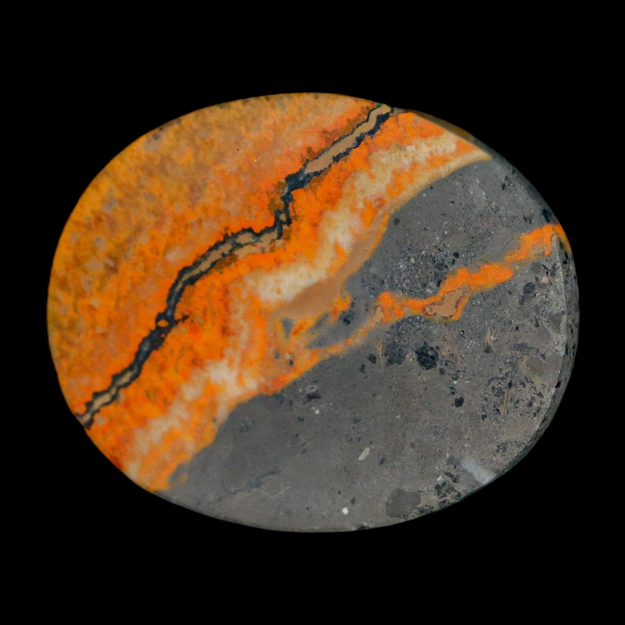 1.8" Bumblebee Jasper Natural Polished Mineral Palm Stone Java Indonesia - Fossil Age Minerals