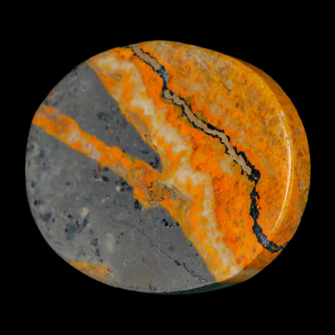 1.8" Bumblebee Jasper Natural Polished Mineral Palm Stone Java Indonesia
