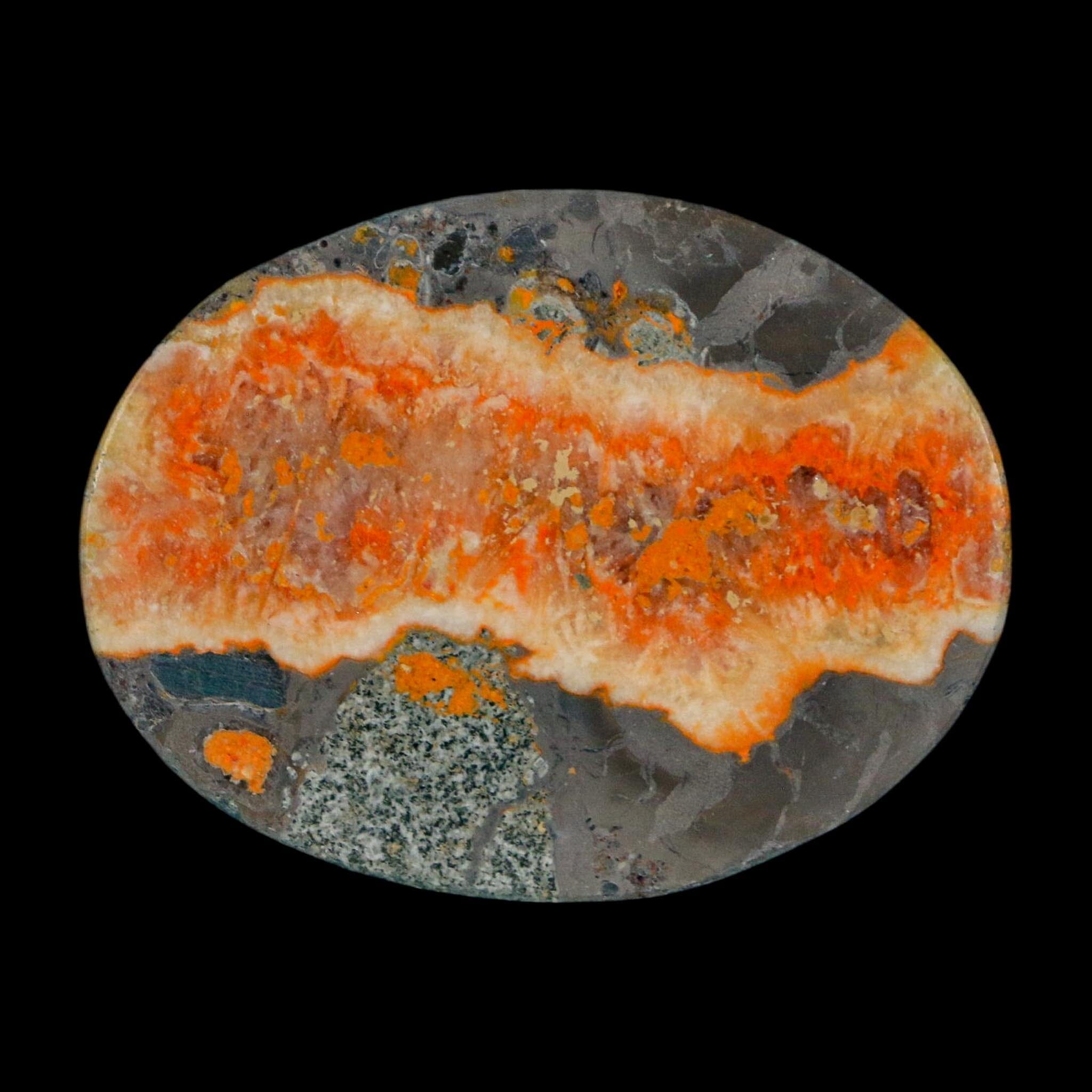 1.9" Bumblebee Jasper Natural Polished Mineral Palm Stone Java Indonesia - Fossil Age Minerals