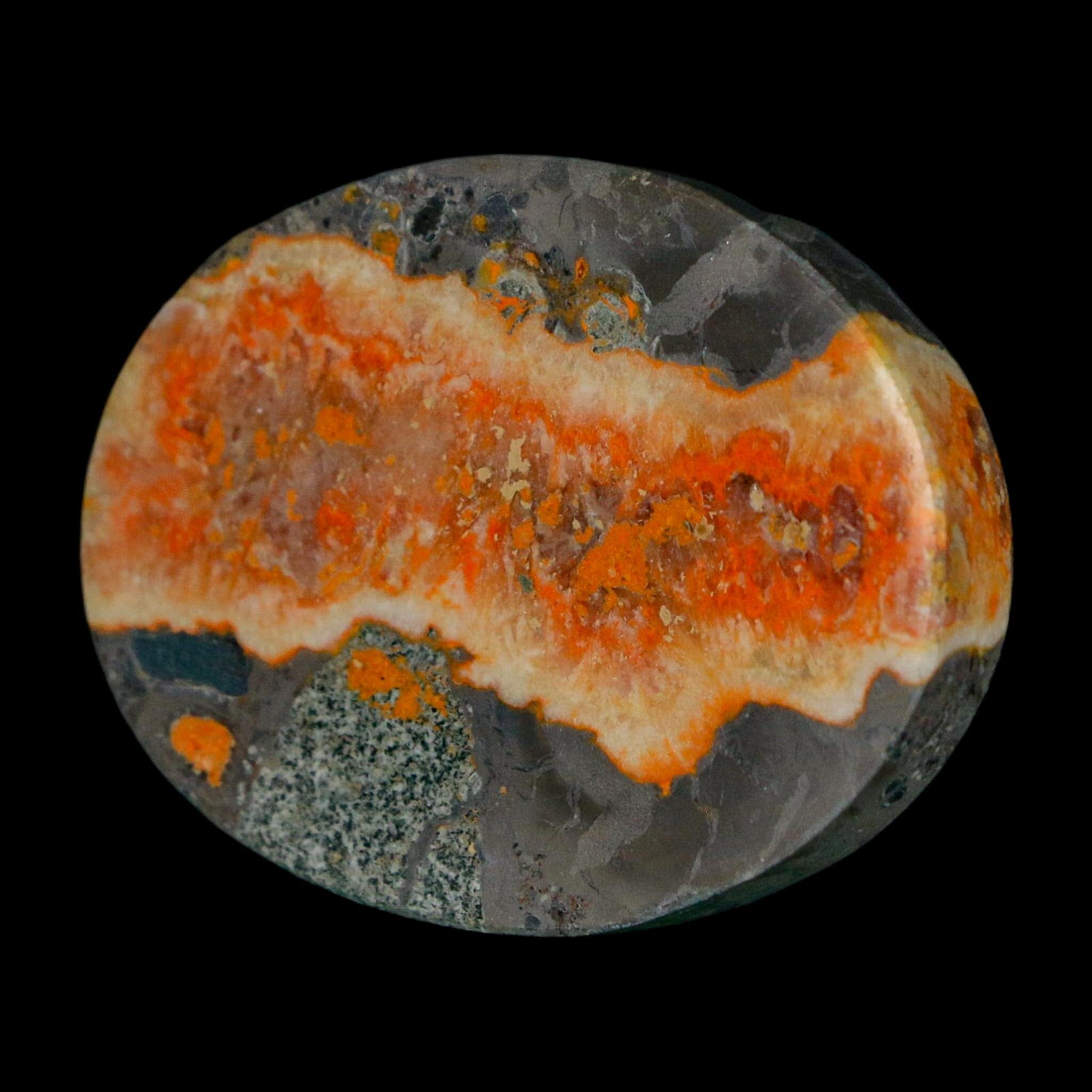 1.9" Bumblebee Jasper Natural Polished Mineral Palm Stone Java Indonesia - Fossil Age Minerals