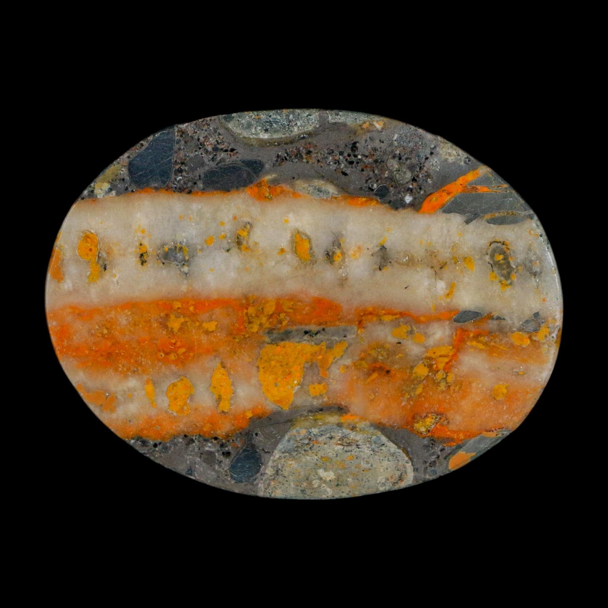 1.9" Bumblebee Jasper Natural Polished Mineral Palm Stone Java Indonesia - Fossil Age Minerals