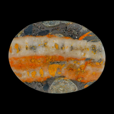 1.9" Bumblebee Jasper Natural Polished Mineral Palm Stone Java Indonesia