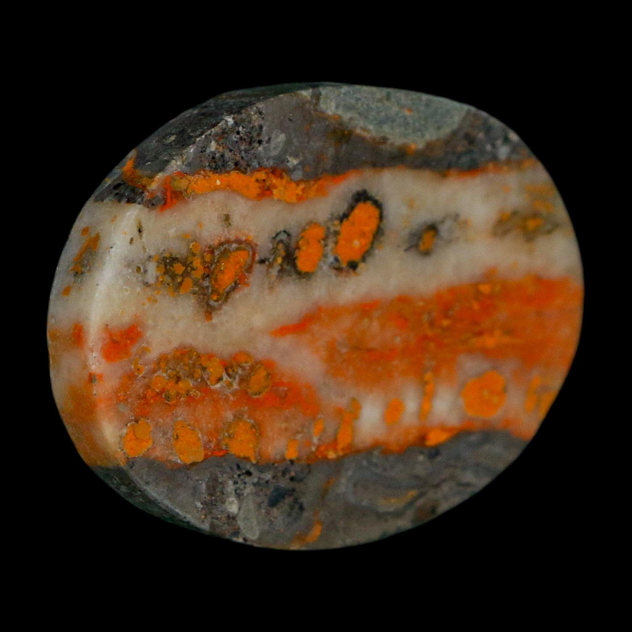 1.9" Bumblebee Jasper Natural Polished Mineral Palm Stone Java Indonesia - Fossil Age Minerals