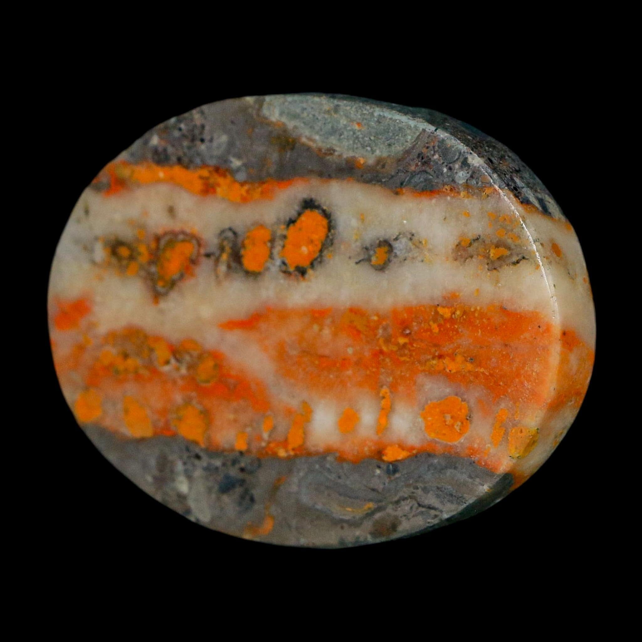 1.9" Bumblebee Jasper Natural Polished Mineral Palm Stone Java Indonesia - Fossil Age Minerals