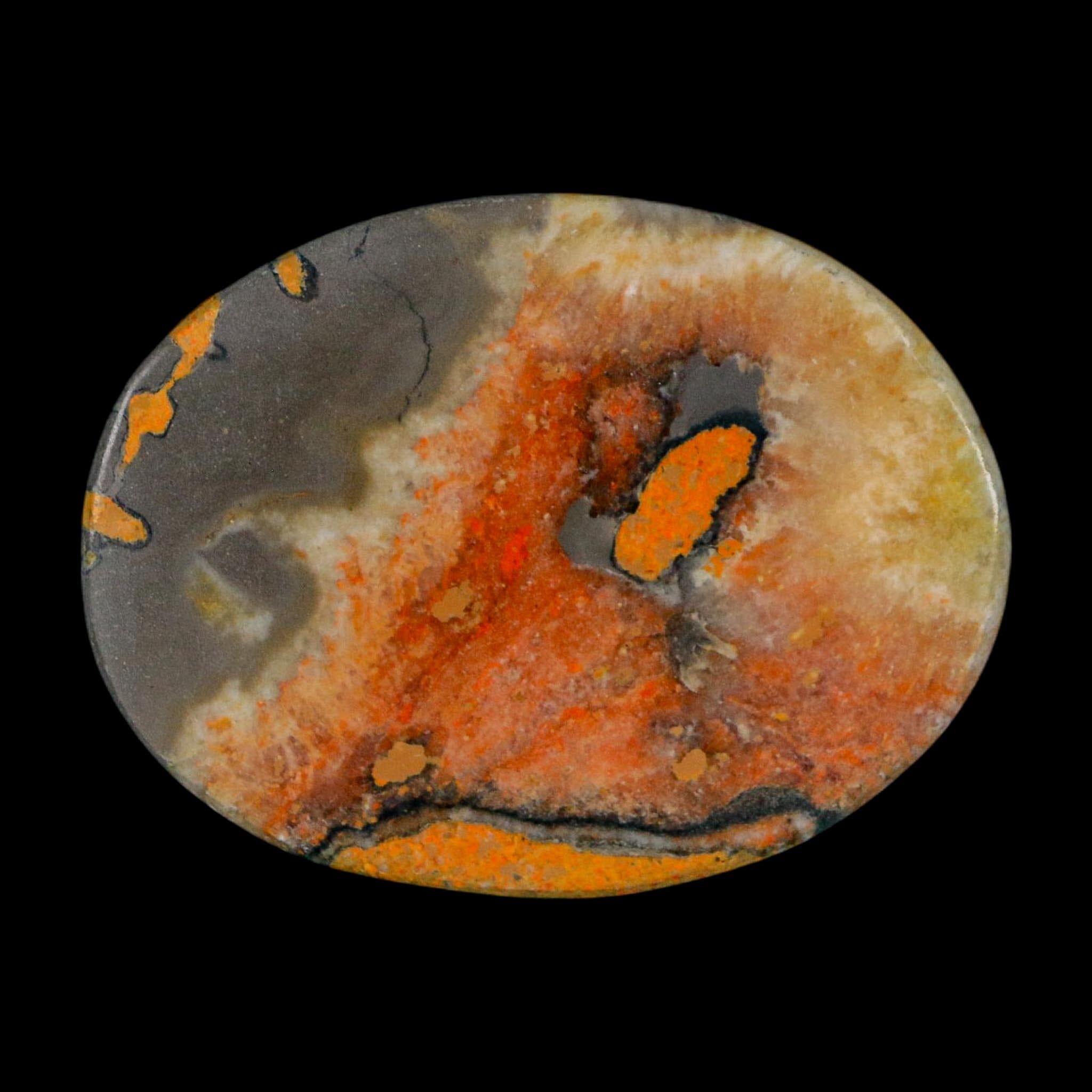 1.9" Bumblebee Jasper Natural Polished Mineral Palm Stone Java Indonesia - Fossil Age Minerals