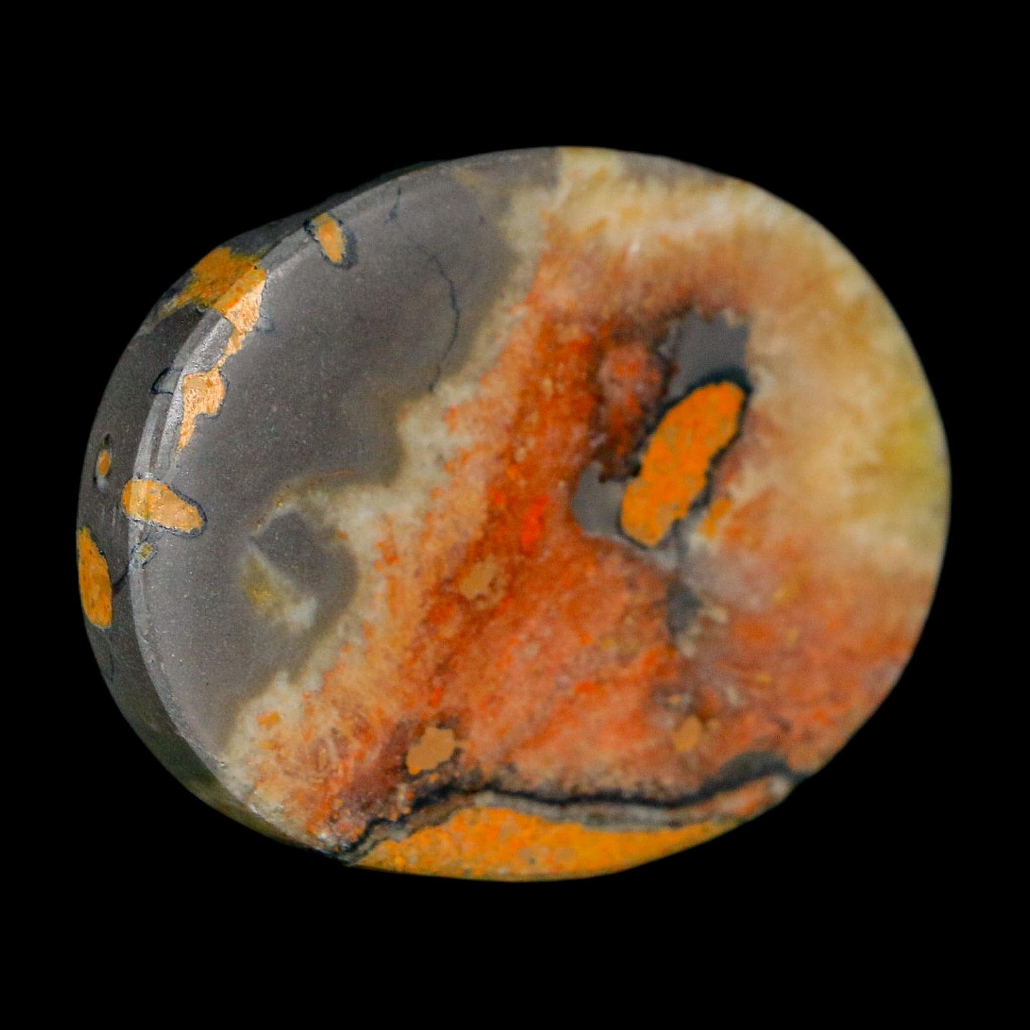 1.9" Bumblebee Jasper Natural Polished Mineral Palm Stone Java Indonesia - Fossil Age Minerals
