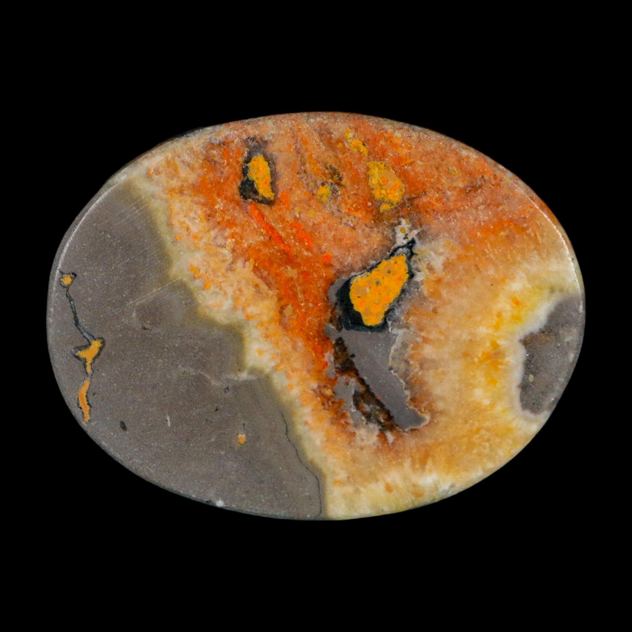 1.9" Bumblebee Jasper Natural Polished Mineral Palm Stone Java Indonesia - Fossil Age Minerals